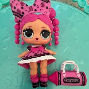 Crayola Pink Doll L.O.L with Crayon Accessory